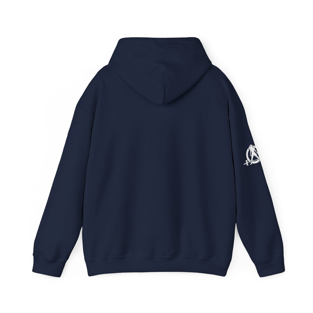 Cardio = Lift Weights Faster - Unisex Heavy Blend Hooded Sweatshirt - White Logo on Front
