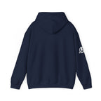 Cardio = Lift Weights Faster - Unisex Heavy Blend Hooded Sweatshirt - White Logo on Front