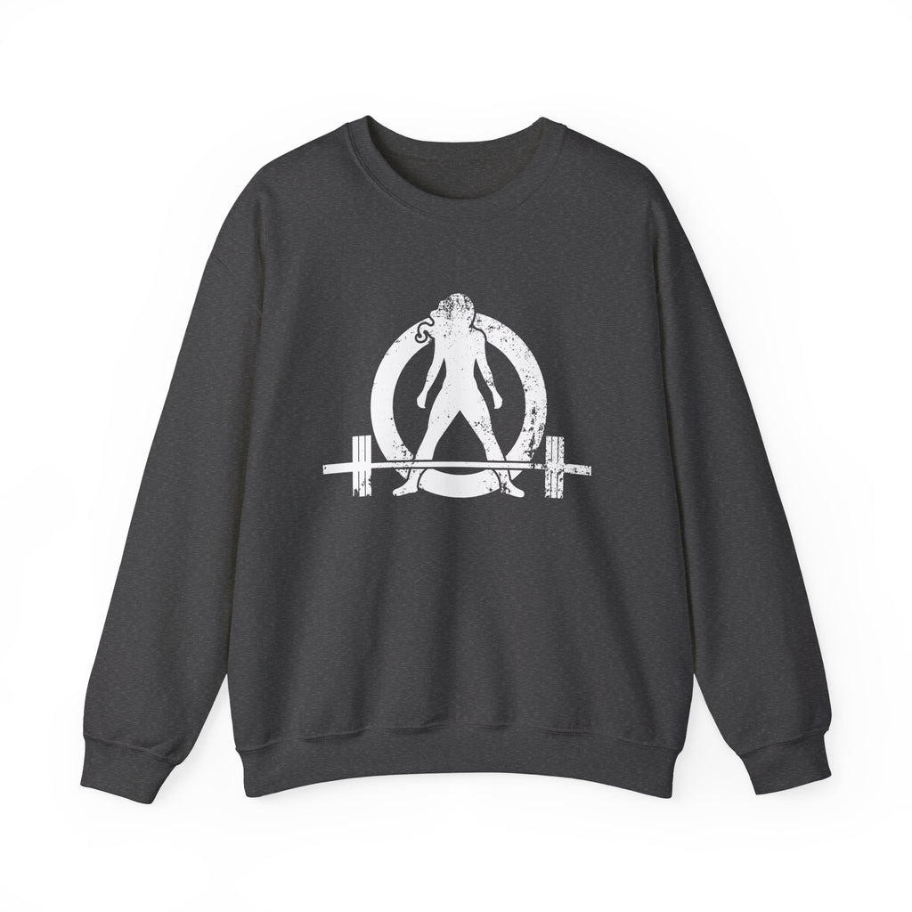 Distressed Logo - Unisex Heavy Blend™ Crewneck Sweatshirt - White Logo