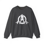 Distressed Logo - Unisex Heavy Blend™ Crewneck Sweatshirt - White Logo