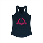 Distressed - Simple - Women's Ideal Racerback Tank - Color Inverted Logo Front - Plain Back
