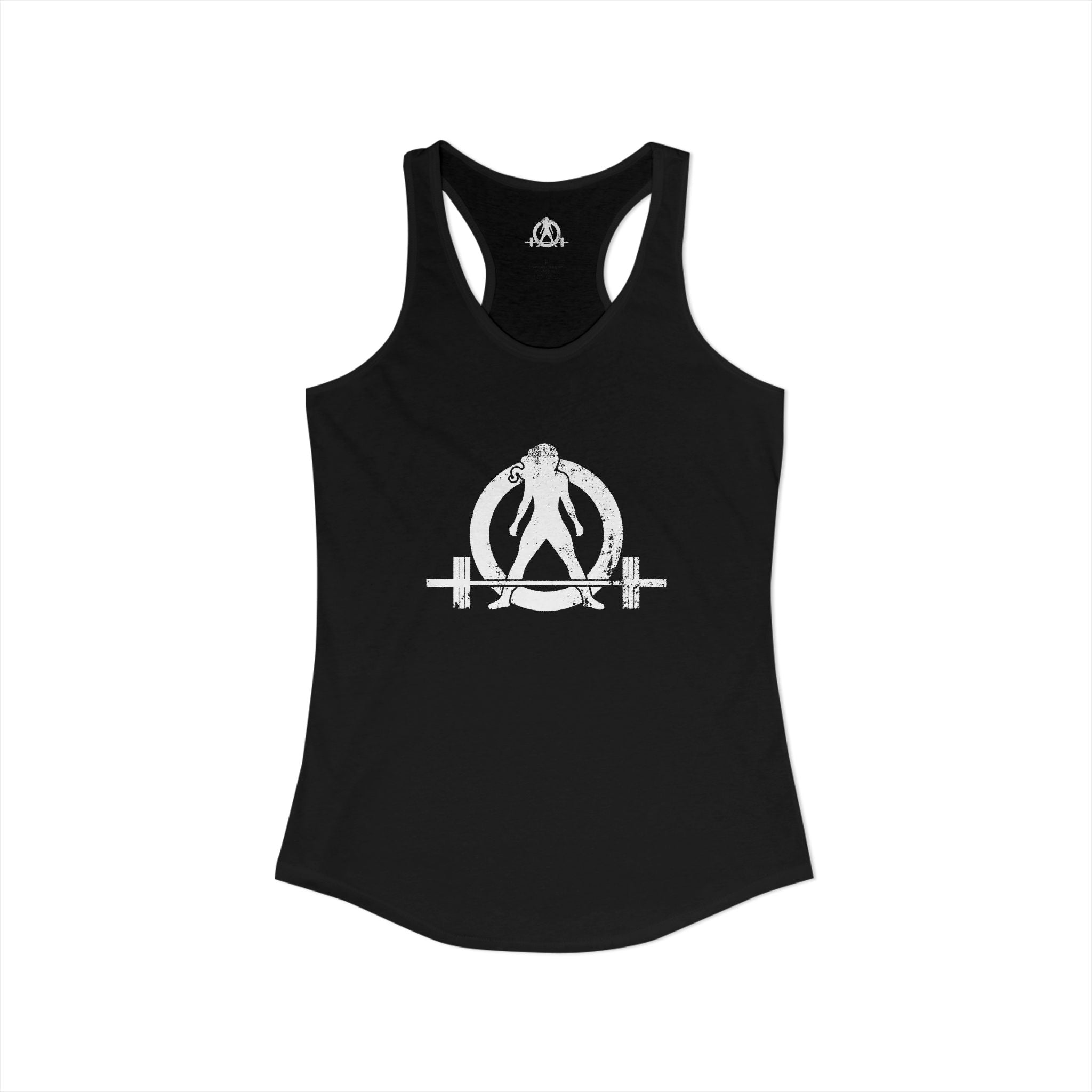 I Could Squat You - Women's Ideal Racerback Tank - White Logo Front & Back