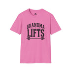 Grandma Lifts -  Unisex Softstyle T-Shirt — Front Black Logo