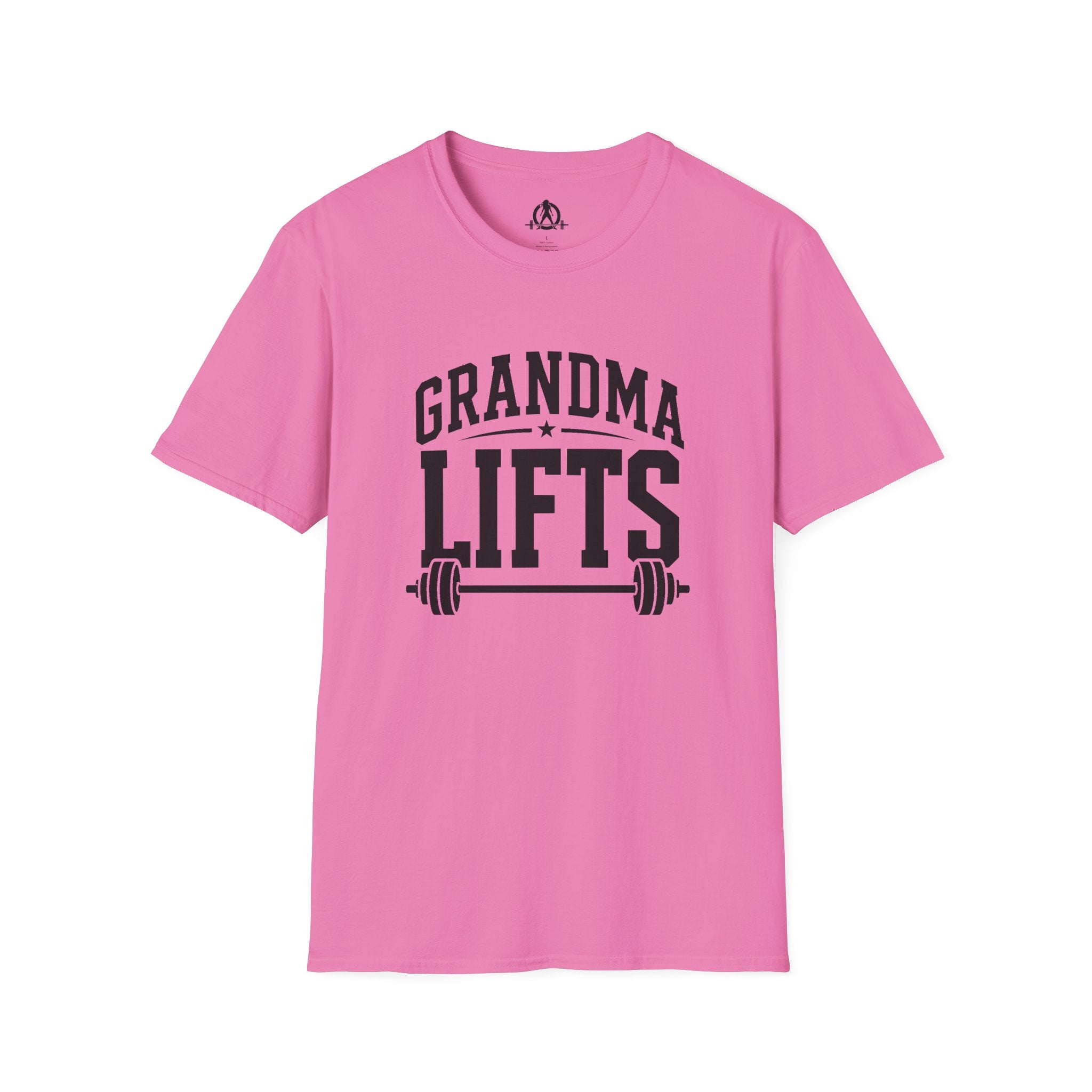 Grandma Lifts -  Unisex Softstyle T-Shirt — Front Black Logo