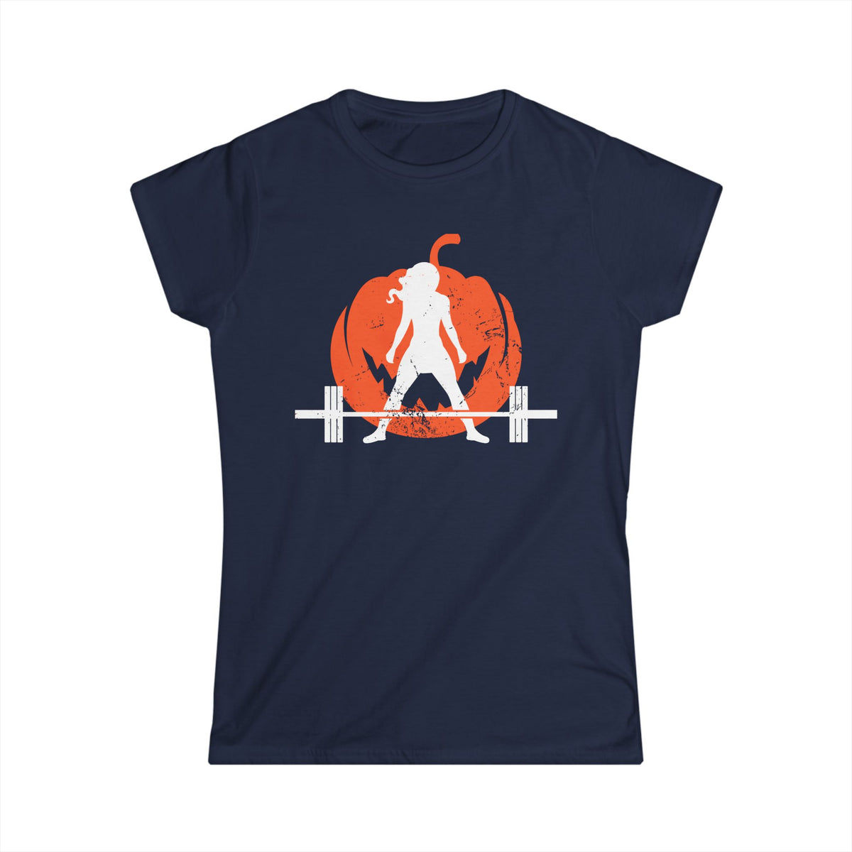 Women's Softstyle Tee - WWLW Halloween -  Pumpkin  Version - Front Logo Plain Back