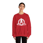 Distressed Logo - Unisex Heavy Blend™ Crewneck Sweatshirt - White Logo