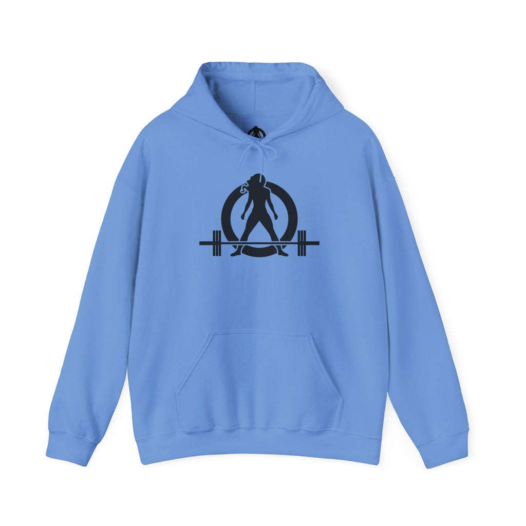 Lift Heavy Run Fast - Unisex Heavy Blend Hooded Sweatshirt  - Front & Back Black Logo