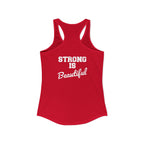 Strong Is Beautiful – Women’s Racerback Tank | Classic Logo, Front & Back