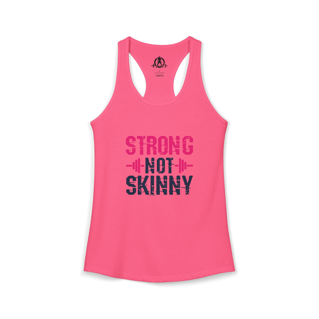 Strong Not Skinny - Color Distressed Logo - Women's Ideal Racerback Tank
