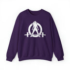Unisex Heavy Blend™ Crewneck Sweatshirt - Distressed Logo - Plain Back