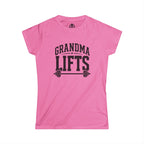 Grandma Lifts - Women's Softstyle Tee - Front Black Logo