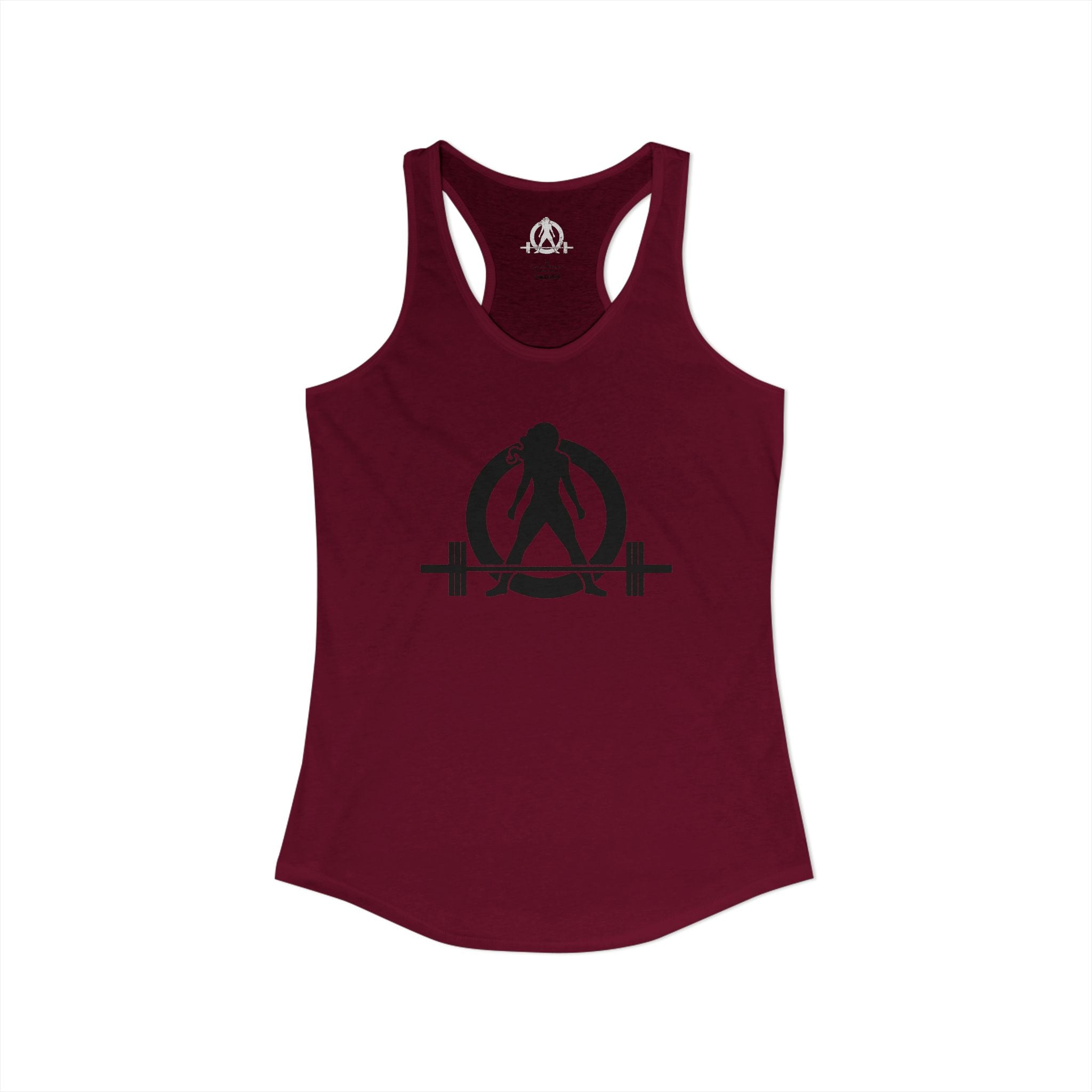 Lift Heavy - Run Fast - Racer Back Tank Top - Women's Ideal Racerback Tank (Black Front & Back Logo)
