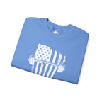 USA Barbell - Unisex Heavy Blend™ Crewneck Sweatshirt - White Logo