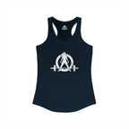 Strong Is Beautiful - Women's Ideal Racerback Tank - Distressed White Logo Front & Back Print