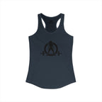 Goal Weight Strong AF - Simple - Women's Ideal Racerback Tank - Black Print Front & Back