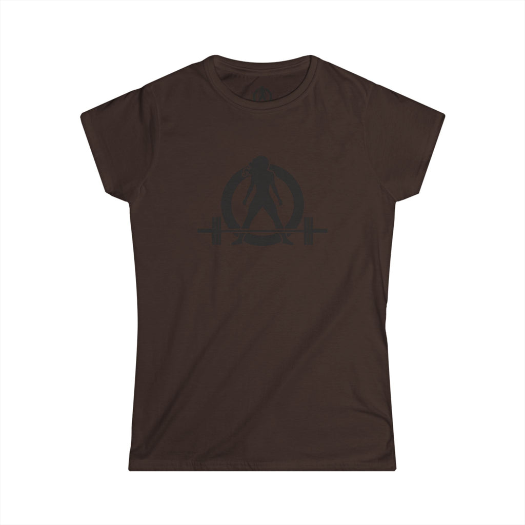 Lift Heavy Run Fast - Women's Softstyle Tee - Black Front & Back Logo