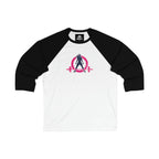 3\4 Sleeve Baseball Tee - Distressed Color Logo