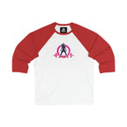 3\4 Sleeve Baseball Tee - Distressed Color Logo