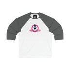 3\4 Sleeve Baseball Tee - Distressed Color Logo