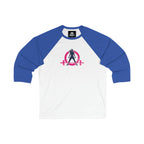 3\4 Sleeve Baseball Tee - Distressed Color Logo