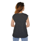 Bench. Press. Women’s Muscle Tee — Flowy Rolled Cuff Gym Top