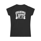 Grandma Lifts - Women's Softstyle Tee - White Logo Front & Back