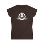 Women's Softstyle Tee - WWLW Distressed Logo - White Logo Front Plain Back