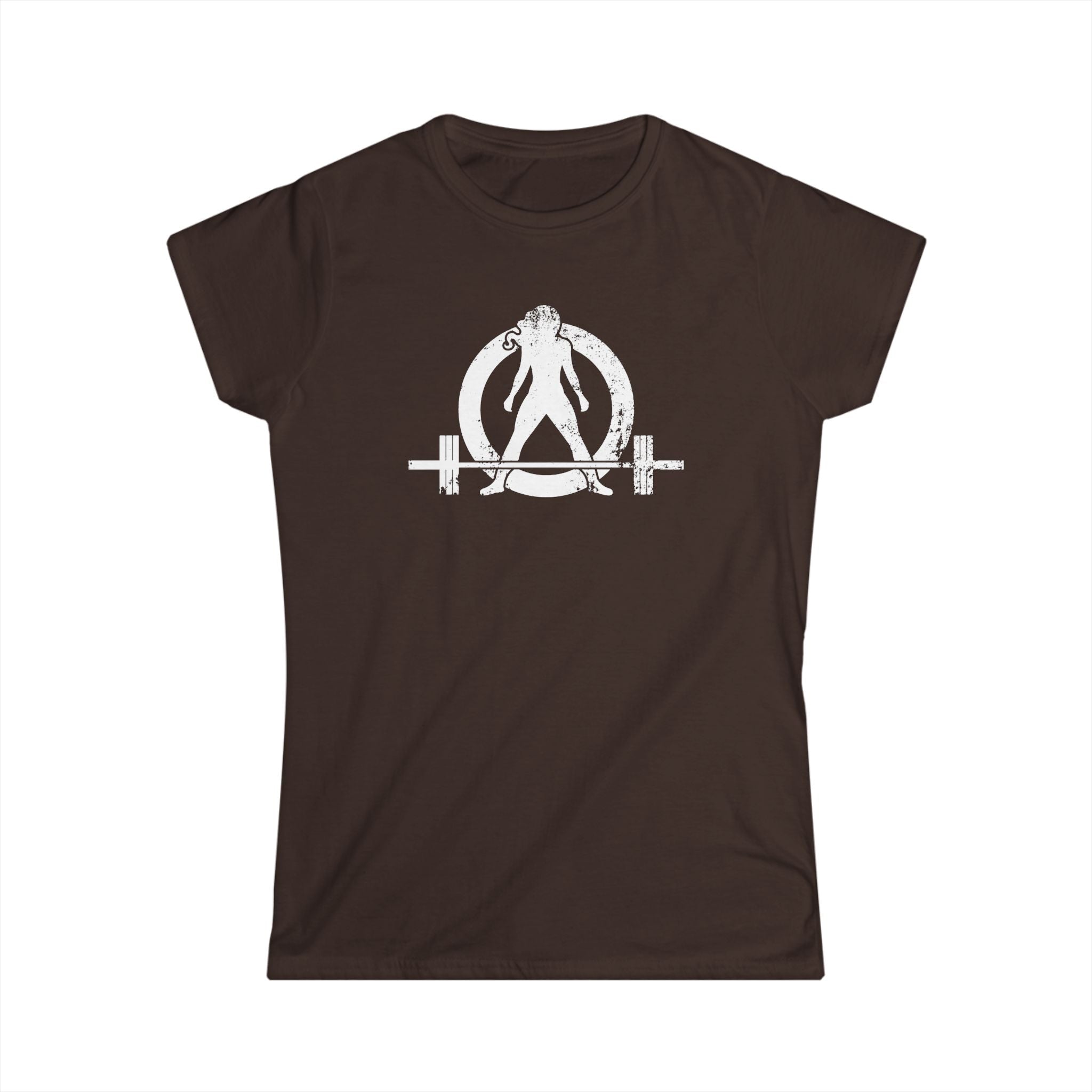 Women's Softstyle Tee - WWLW Distressed Logo - White Logo Front Plain Back