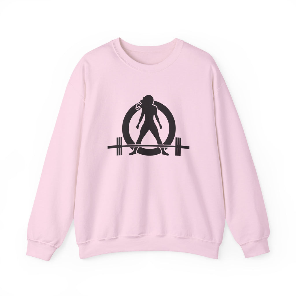 Lift Heavy Run Fast - Unisex Heavy Blend™ Crewneck Sweatshirt - Black Logo Front & Back