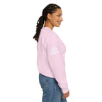She is STRONG - Unisex Heavy Blend™ Crewneck Sweatshirt - Front White Logo - Plain Back