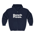 Bench Press Zip Hoodie — Bold Gym Fitness Sweatshirt