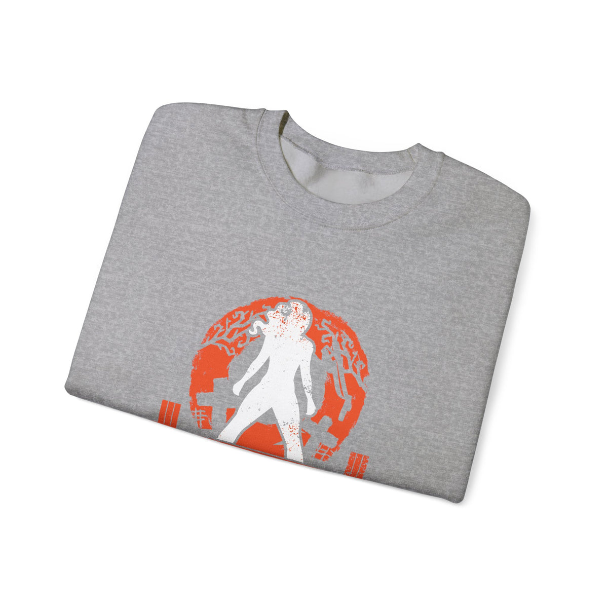 Halloween Graveyard - Unisex Heavy Blend™ Crewneck Sweatshirt - White Logo on Front