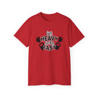 Lift Heavy Swing Fast - Unisex Ultra Cotton Tee - Black Logo Plain Back