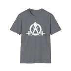 I Workout To Burn Off The Crazy - Unisex Softstyle T-Shirt - White Logo Front & Back
