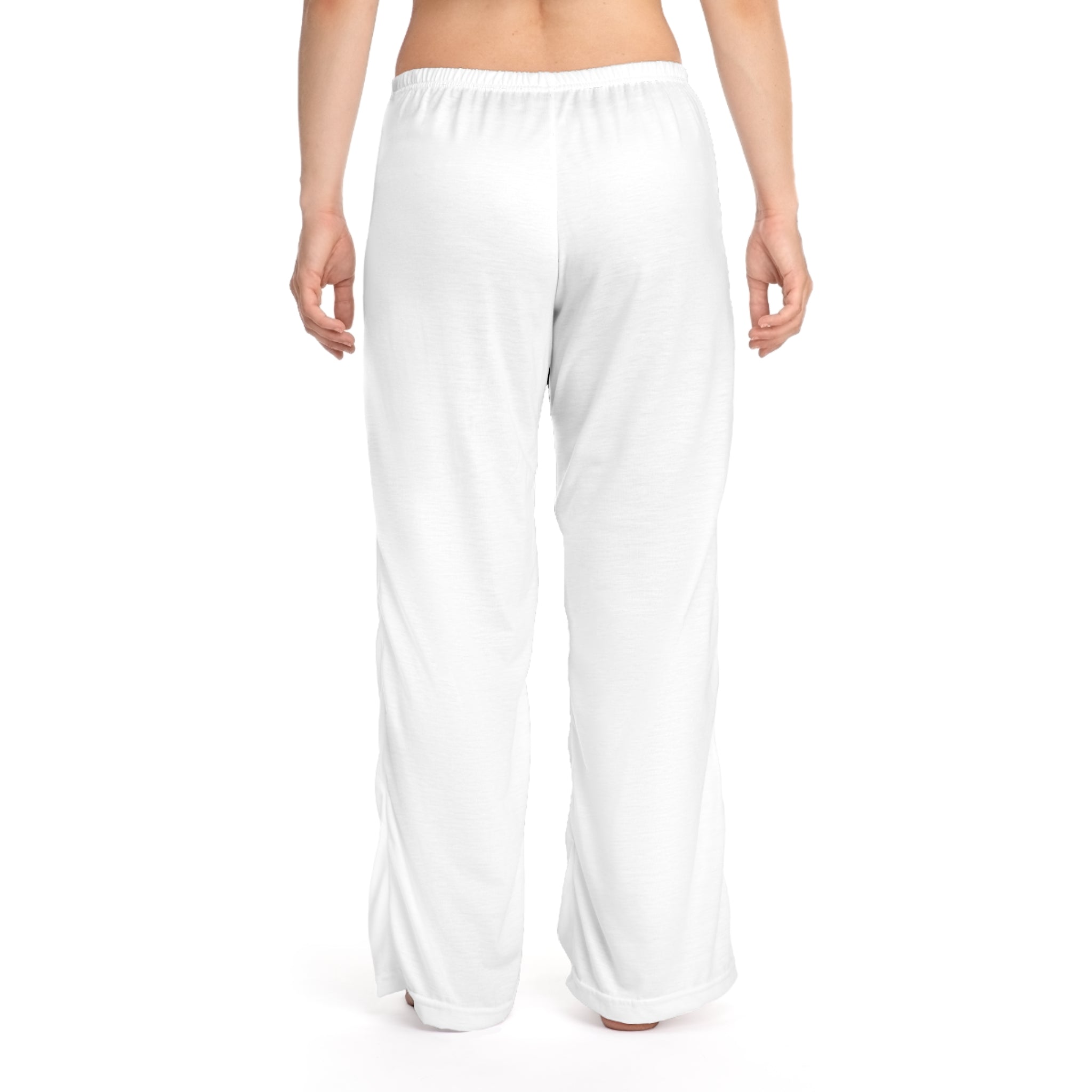 Women's Pajama Pants (AOP) - Classic White Logo