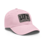 Lift Like A Girl - Dad Hat with Leather Patch (Rectangle) - Black Font