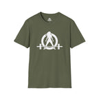 Grandma Lifts -  Unisex Softstyle T-Shirt — White Logo Front & Back