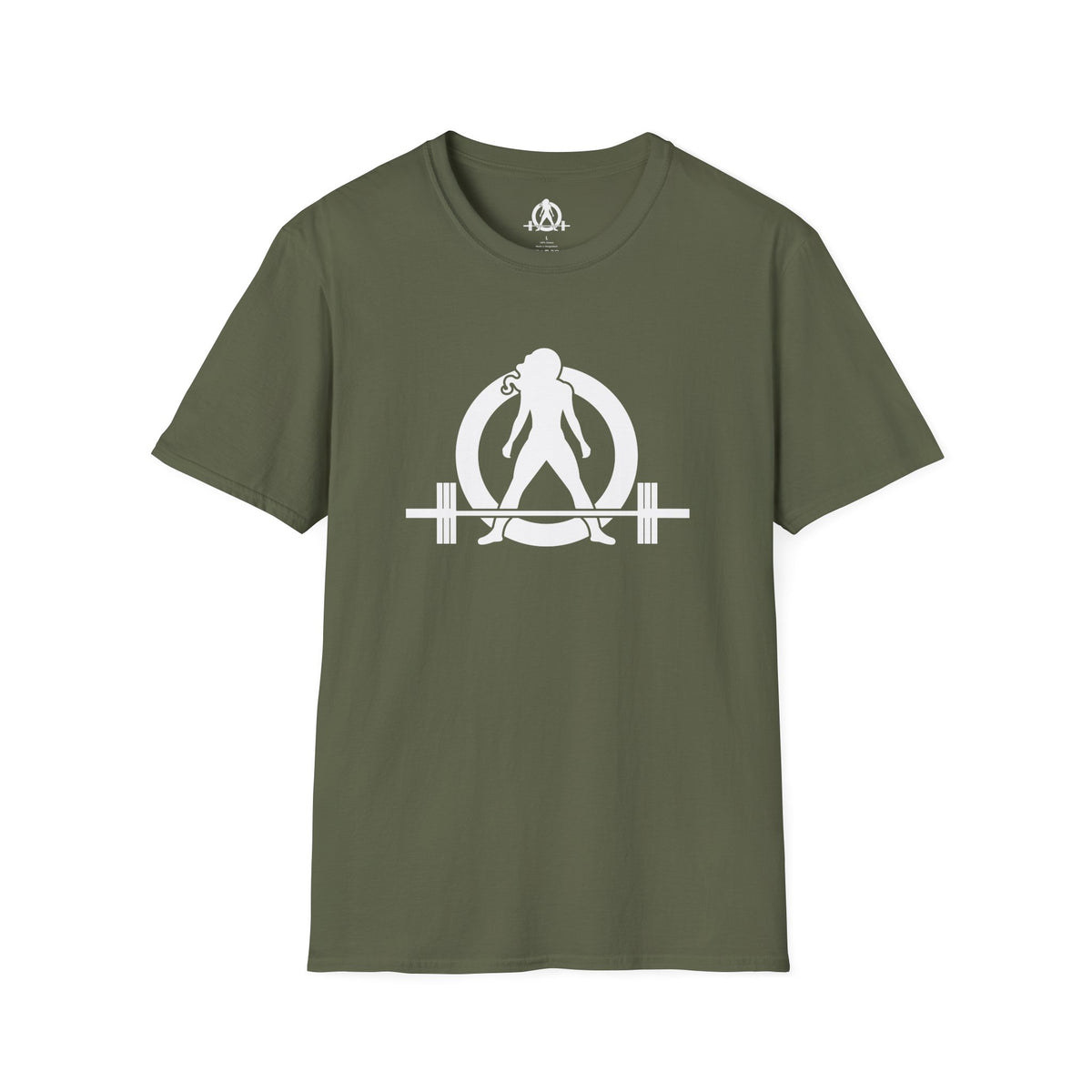 Grandma Lifts -  Unisex Softstyle T-Shirt — White Logo Front & Back