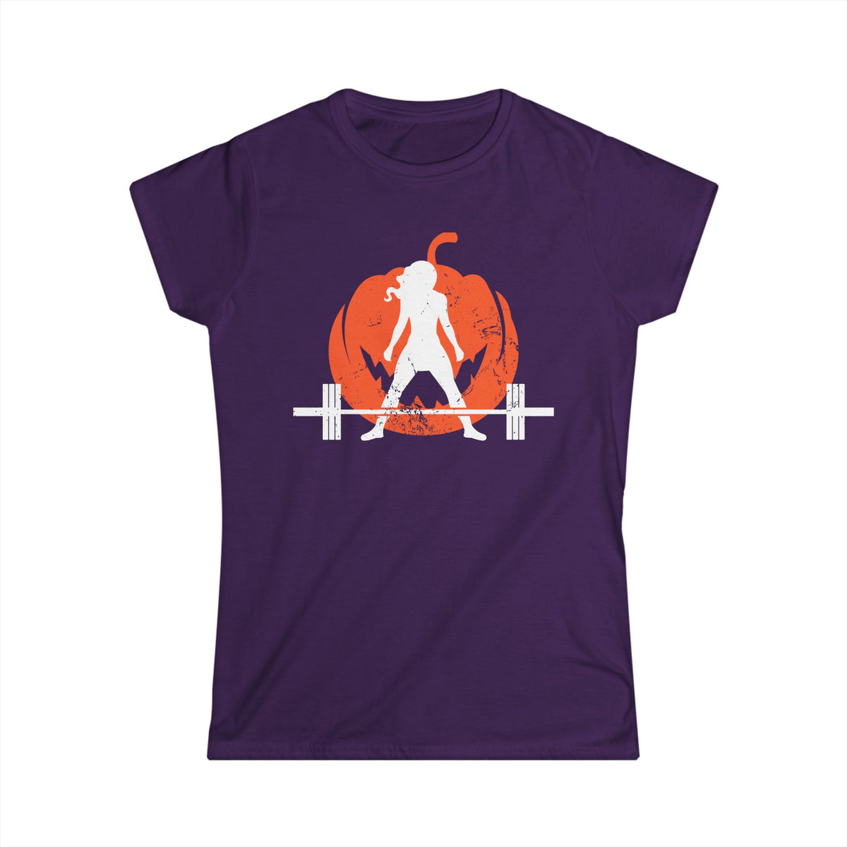 Women's Softstyle Tee - WWLW Halloween -  Pumpkin  Version - Front Logo Plain Back