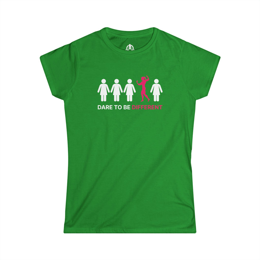 Dare To Be Different - Flex - Women's Softstyle Tee - Logo on Front - Plain Back