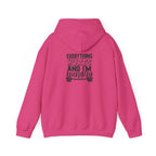 Everything Hurts & I'm Hungry  - Unisex Heavy Blend Hooded Sweatshirt  - Black Print Front and Back