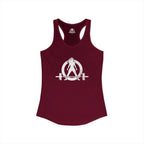 Cardio?  Lift Weights Faster - Distressed White Logo - Ideal Racerback Tank - Front & Back