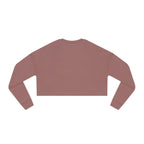 Women's Cropped Sweatshirt - Distressed White Logo