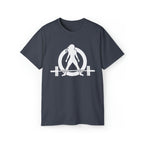 Unisex Ultra Cotton Tee - Classic White Logo - Plain Back