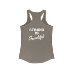 Strong Is Beautiful – Women’s Racerback Tank | Classic Logo, Front & Back