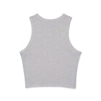 Chic Women's Micro Rib Tank Top, Casual Summer Top, Workout Tank, Layering Piece, Activewear, Relaxed Fit - Black Logo