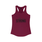 She is STRONG - Women's Ideal Racerback Tank - Black Logo Front Plain Back