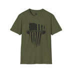 USA Barbell  - Unisex Softstyle T-Shirt - Black Logo - Plain Back