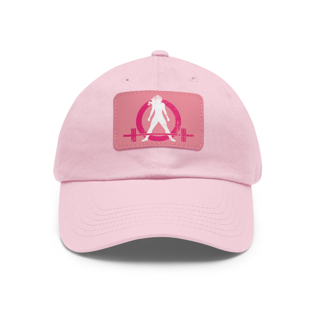 Distressed - Dad Hat with Leather Patch (Rectangle) - Color Font