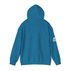 Coffee & Barbells - Unisex Heavy Blend Hooded Sweatshirt - White Logo on Front & Right Sleeve